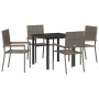 Conjunto de Comedor de Jardín 5 pcs Gris ratán sintético en Sillas de jardín | Comprar online en Foru.es