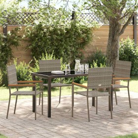 Conjunto de Comedor de Jardín 5 pcs Gris ratán sintético en Sillas de jardín | Comprar online en Foru.es