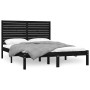 Estructura de cama madera maciza negra King Size 150x200 cm de vidaXL, Camas y somieres - Ref: Foro24-3104617, Precio: 198,48...