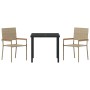 Conjunto de Comedor de Jardín 3 pcs Beige ratán sintético en Sillas de jardín | Comprar online en Foru.es