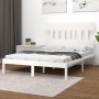 Estructura de cama de madera maciza blanca 140x200 cm de vidaXL, Camas y somieres - Ref: Foro24-3104739, Precio: 119,29 €, De...