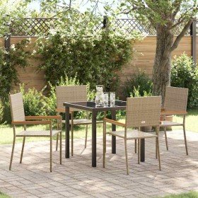 Conjunto de Comedor de Jardín 5 pcs Beige ratán sintético en Sillas de jardín | Comprar online en Foru.es