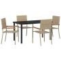Conjunto de Comedor de Jardín 5 pcs Beige ratán sintético en Sillas de jardín | Comprar online en Foru.es