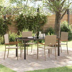 Conjunto de Comedor de Jardín 5 pcs Beige ratán sintético en Sillas de jardín | Comprar online en Foru.es