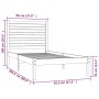Estructura de cama madera maciza de pino 90x200 cm de vidaXL, Camas y somieres - Ref: Foro24-3104593, Precio: 97,84 €, Descue...