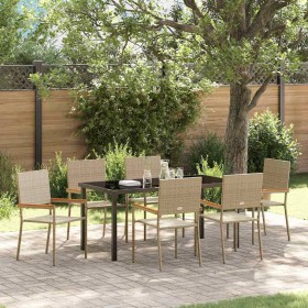 Conjunto de Comedor de Jardín 7 pcs Beige ratán sintético en Sillas de jardín | Comprar online en Foru.es