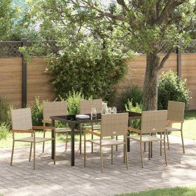 Conjunto de Comedor de Jardín 7 pcs Beige ratán sintético en Sillas de jardín | Comprar online en Foru.es