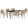 Conjunto de Comedor de Jardín 7 pcs Beige ratán sintético en Sillas de jardín | Comprar online en Foru.es