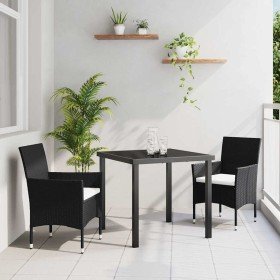Conjunto de Comedor de Jardín 3 pcs Negro ratán sintético en Sillas de jardín | Comprar online en Foru.es