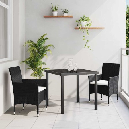 Conjunto de Comedor de Jardín 3 pcs Negro ratán sintético en Sillas de jardín | Comprar online en Foru.es