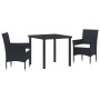 Conjunto de Comedor de Jardín 3 pcs Negro ratán sintético en Sillas de jardín | Comprar online en Foru.es
