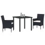 Conjunto de Comedor de Jardín 3 pcs Negro ratán sintético en Sillas de jardín | Comprar online en Foru.es