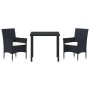 Conjunto de Comedor de Jardín 3 pcs Negro ratán sintético en Sillas de jardín | Comprar online en Foru.es