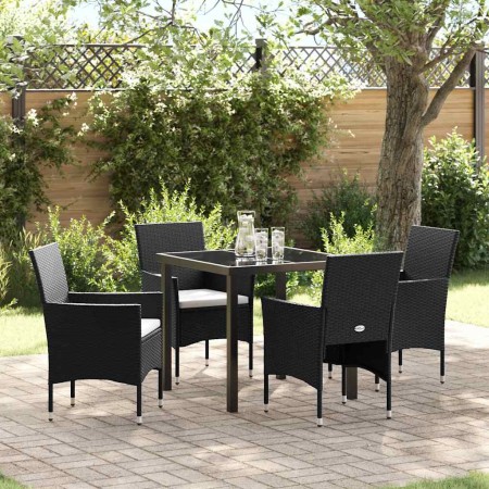 Conjunto de Comedor de Jardín 5 pcs Negro ratán sintético en Sillas de jardín | Comprar online en Foru.es