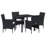 Conjunto de Comedor de Jardín 5 pcs Negro ratán sintético en Sillas de jardín | Comprar online en Foru.es