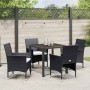 Conjunto de Comedor de Jardín 5 pcs Negro ratán sintético en Sillas de jardín | Comprar online en Foru.es