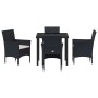Conjunto de Comedor de Jardín 5 pcs Negro ratán sintético en Sillas de jardín | Comprar online en Foru.es
