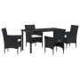 Conjunto de Comedor de Jardín 5 pcs Negro ratán sintético en Sillas de jardín | Comprar online en Foru.es