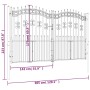 Puerta de valla punta lanza acero recubierto negro 305x223cm de vidaXL, Puertas de jardín - Ref: Foro24-151098, Precio: 616,7...