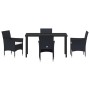 Conjunto de Comedor de Jardín 5 pcs Negro ratán sintético en Sillas de jardín | Comprar online en Foru.es