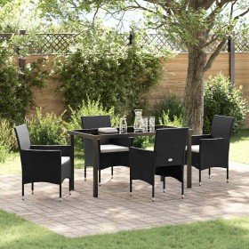 Conjunto de Comedor de Jardín 5 pcs Negro ratán sintético en Sillas de jardín | Comprar online en Foru.es