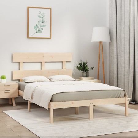 Estructura de cama de madera maciza 200x200 cm de vidaXL, Camas y somieres - Ref: Foro24-3104693, Precio: 126,19 €, Descuento: %