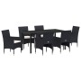Conjunto de Comedor de Jardín 7 pcs Negro ratán sintético en Sillas de jardín | Comprar online en Foru.es