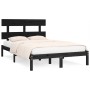 Estructura de cama de madera maciza de pino negra 200x200 cm de vidaXL, Camas y somieres - Ref: Foro24-3104697, Precio: 157,7...