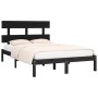 Estructura de cama de madera maciza de pino negra 200x200 cm de vidaXL, Camas y somieres - Ref: Foro24-3104697, Precio: 157,7...