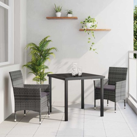 Conjunto de Comedor de Jardín 3 pcs Gris ratán sintético en Sillas de jardín | Comprar online en Foru.es