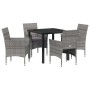Conjunto de Comedor de Jardín 5 pcs Gris ratán sintético en Sillas de jardín | Comprar online en Foru.es