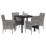 Conjunto de Comedor de Jardín 5 pcs Gris ratán sintético en Sillas de jardín | Comprar online en Foru.es