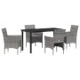 Conjunto de Comedor de Jardín 5 pcs Gris ratán sintético en Sillas de jardín | Comprar online en Foru.es