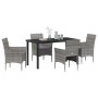 Conjunto de Comedor de Jardín 5 pcs Gris ratán sintético en Sillas de jardín | Comprar online en Foru.es