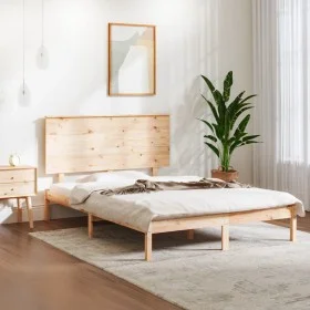 Solid wood bed frame 120x190 cm by vidaXL, Beds and slatted bases - Ref: Foro24-3104773, Price: 116,92 €, Discount: %