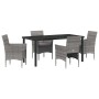 Conjunto de Comedor de Jardín 5 pcs Gris ratán sintético en Sillas de jardín | Comprar online en Foru.es