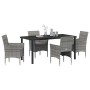 Conjunto de Comedor de Jardín 5 pcs Gris ratán sintético en Sillas de jardín | Comprar online en Foru.es