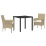 Conjunto de Comedor de Jardín 3 pcs Beige ratán sintético en Sillas de jardín | Comprar online en Foru.es