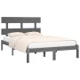 Estructura de cama de madera maciza de pino gris 200x200 cm de vidaXL, Camas y somieres - Ref: Foro24-3104695, Precio: 157,61...