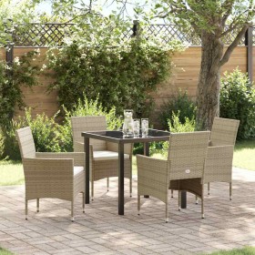 Conjunto de Comedor de Jardín 5 pcs Beige ratán sintético en Sillas de jardín | Comprar online en Foru.es