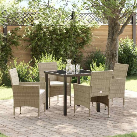 Conjunto de Comedor de Jardín 5 pcs Beige ratán sintético en Sillas de jardín | Comprar online en Foru.es