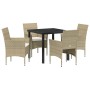 Conjunto de Comedor de Jardín 5 pcs Beige ratán sintético en Sillas de jardín | Comprar online en Foru.es