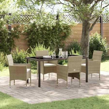 Conjunto de Comedor de Jardín 5 pcs Beige ratán sintético en Sillas de jardín | Comprar online en Foru.es
