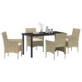 Conjunto de Comedor de Jardín 5 pcs Beige ratán sintético en Sillas de jardín | Comprar online en Foru.es