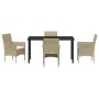 Conjunto de Comedor de Jardín 5 pcs Beige ratán sintético en Sillas de jardín | Comprar online en Foru.es