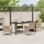 Conjunto de Comedor de Jardín con cojín 5 pcs Beige Poliratán en Sillas de jardín | Comprar online en Foru.es