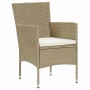 Conjunto de Comedor de Jardín con cojín 5 pcs Beige Poliratán en Sillas de jardín | Comprar online en Foru.es