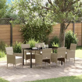 Conjunto de Comedor de Jardín 7 pcs Beige ratán sintético en Sillas de jardín | Comprar online en Foru.es