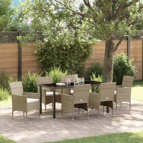 Conjunto de Comedor de Jardín 7 pcs Beige ratán sintético en Sillas de jardín | Comprar online en Foru.es