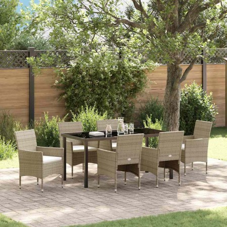 Conjunto de Comedor de Jardín 7 pcs Beige ratán sintético en Sillas de jardín | Comprar online en Foru.es